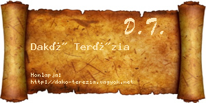 Dakó Terézia névjegykártya